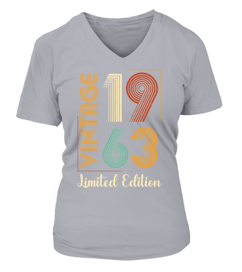 Vintage 1963 Limited Edition 60th Birthday T Shirt Design (1) V-neck T-Shirt Woman