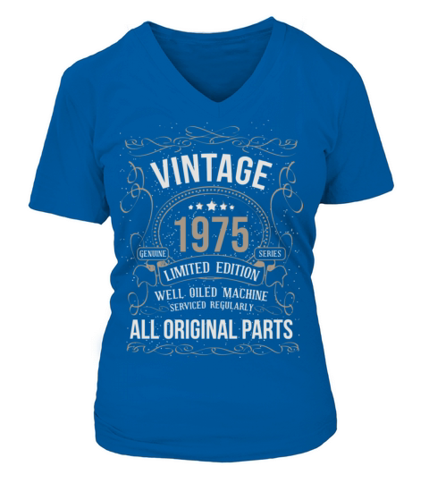 Vintage 1975 45Th Birthday All Original Parts Gift V-neck T-Shirt Woman