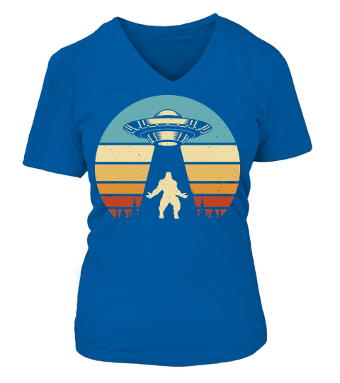 Vintage UFO Alien  Bigfoot 2 V-neck T-Shirt Woman