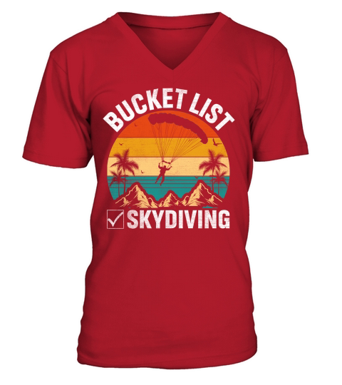 Bucket list skydiving 10 V-Neck T-shirt