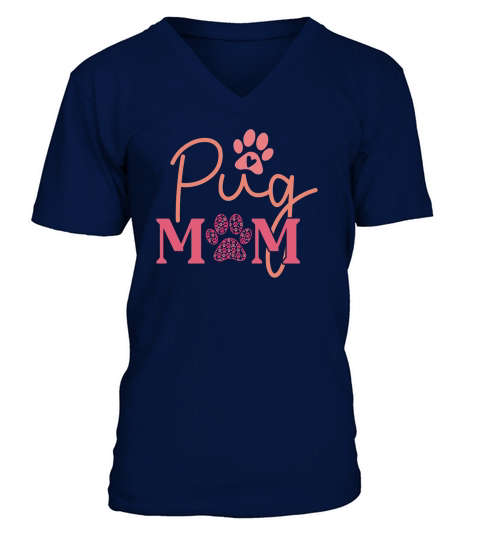 Pug Mom Shirt Dog Lover Valentines Day V-Neck T-shirt