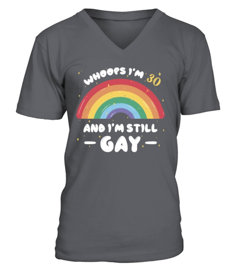 Rainbow Age 30 Years Gay Pride LGBT Pride Month V-Neck T-shirt