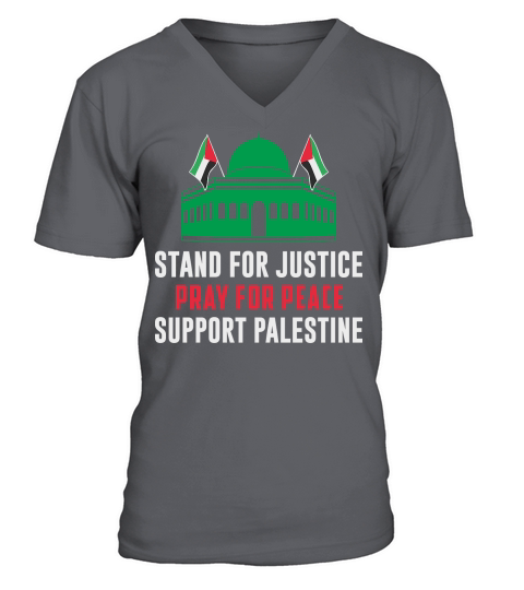 Stand For Justice Pray For Peace Support Palestine 05 V-Neck T-shirt