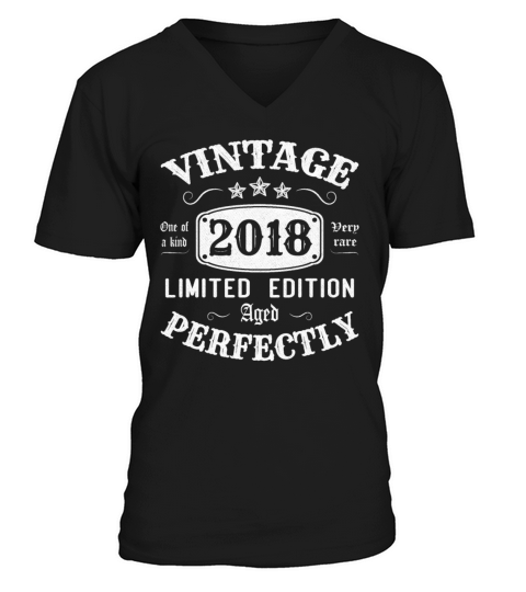 Vintage 2018 Limited Edition Aged Perfectly V-Neck T-shirt