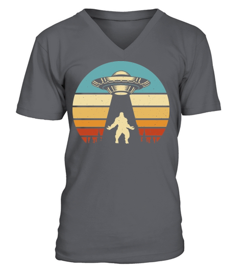 Vintage UFO Alien  Bigfoot 2 V-Neck T-shirt