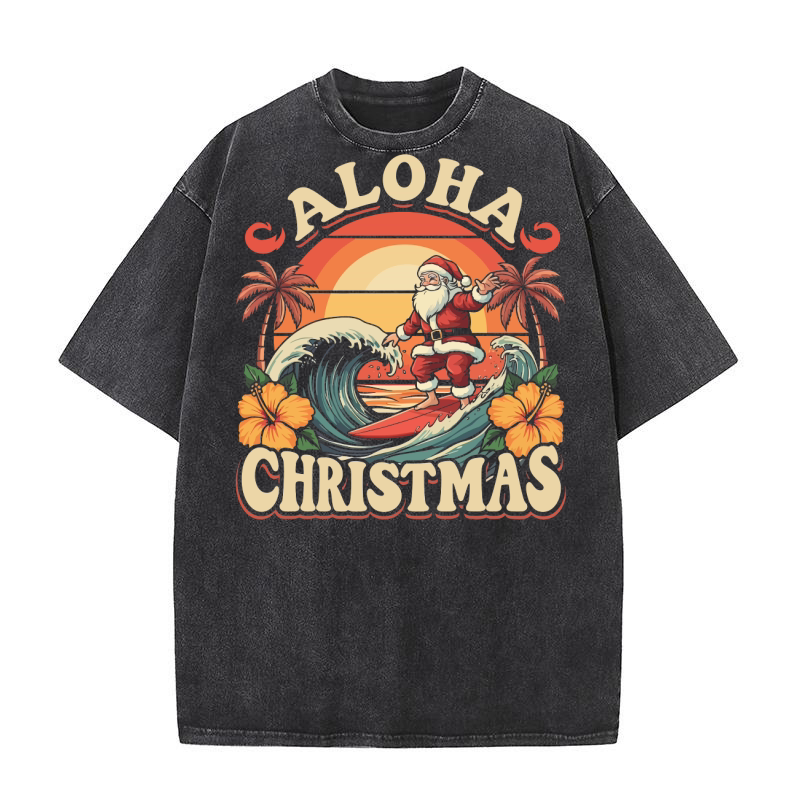 ALOHA CHRISTMAS Washed T-Shirt