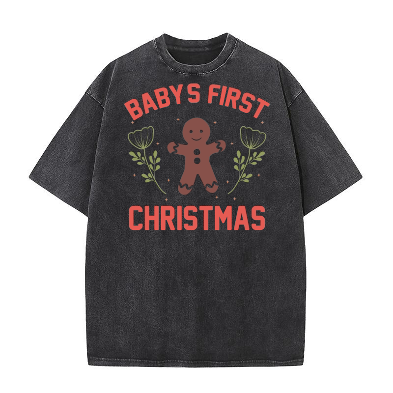 Babys first christmas 02 Washed T-Shirt