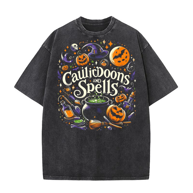Cauldrons and Spells Washed T-Shirt
