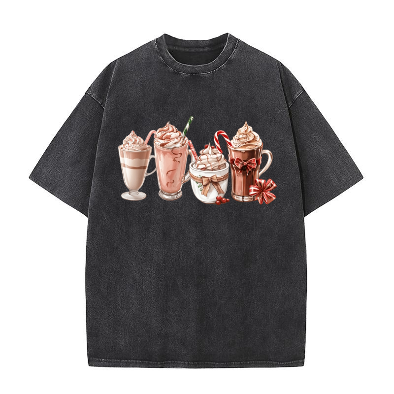 Christmas Cocoa Coffee Cookies 03 Washed T-Shirt