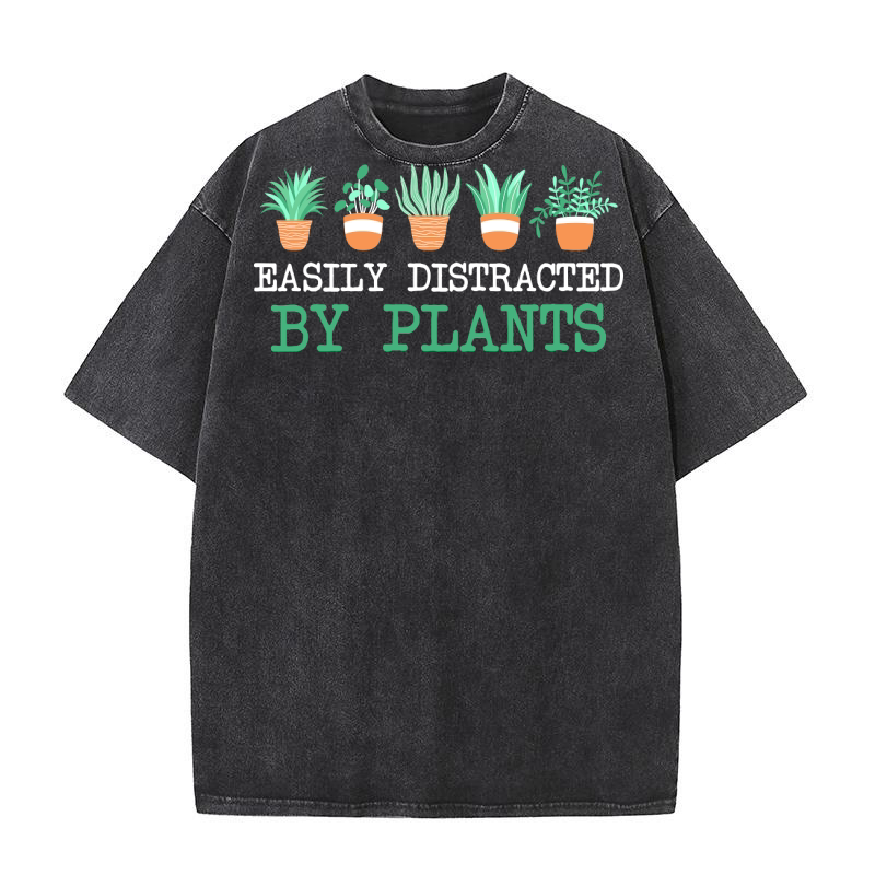 Easilly distracted by plants Washed T-Shirt