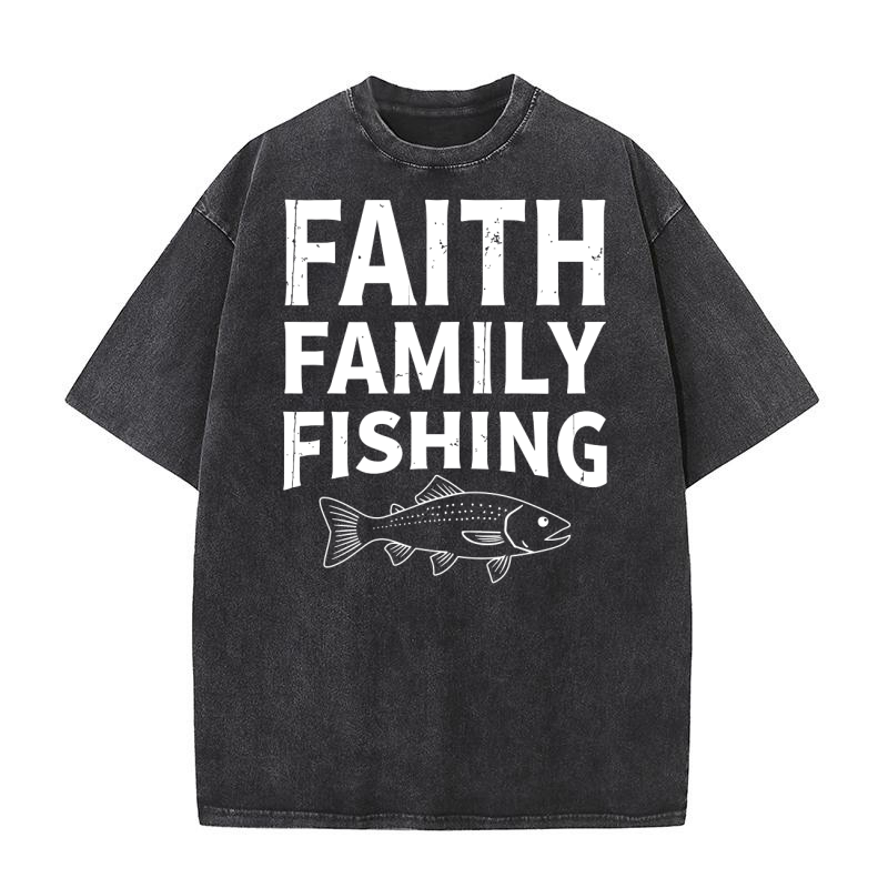 Faith family fushing Washed T-Shirt