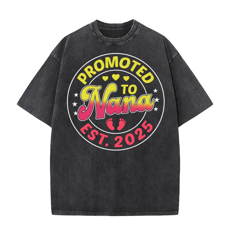 Promoted To Nana EST 2025 Washed T-Shirt