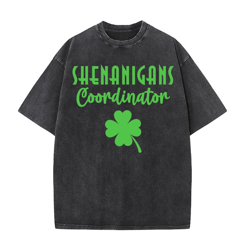 Shenanigans Coordinator Funny Teacher St Patricks Day Washed T-Shirt