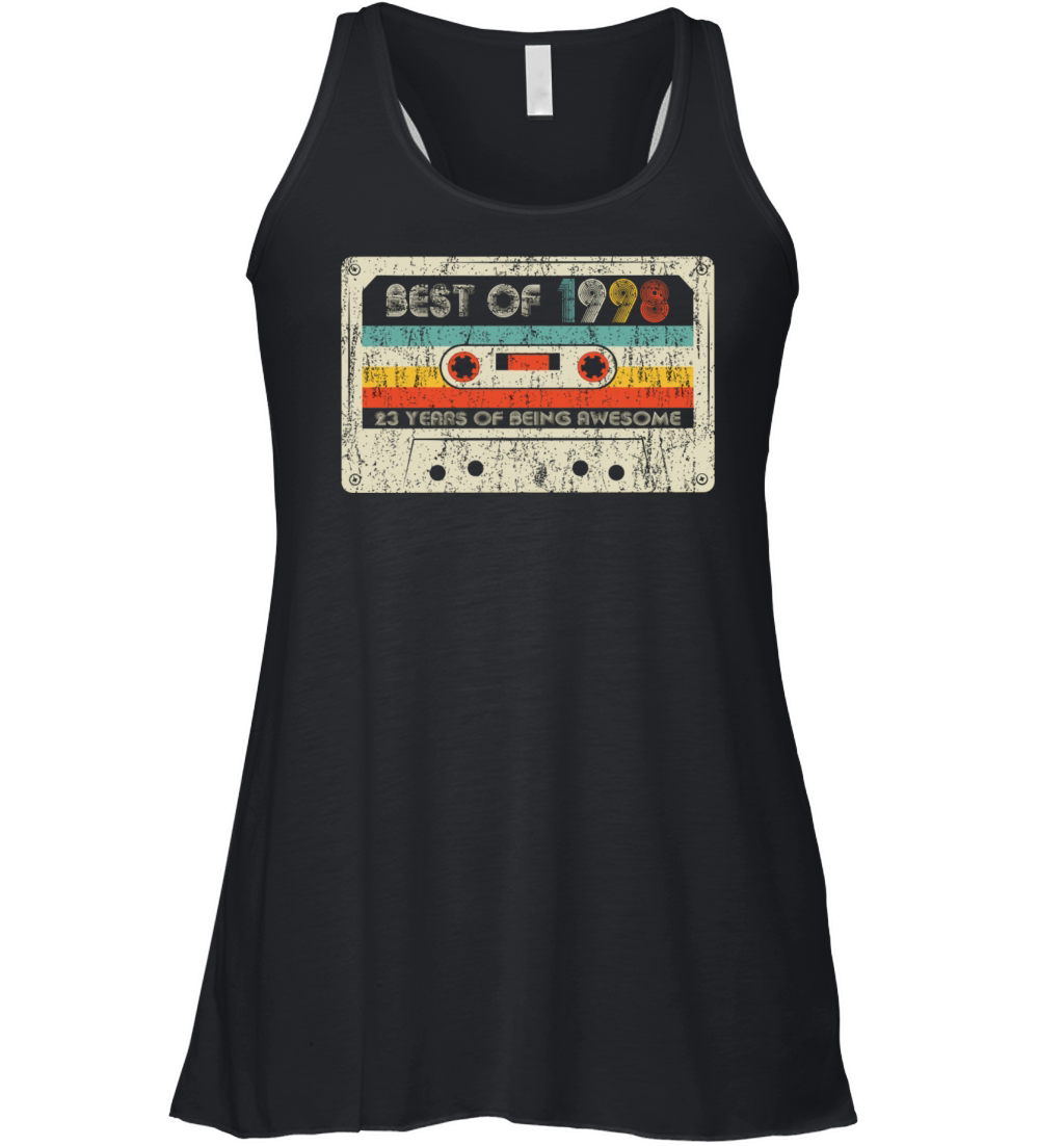 23Rd Birthday Gifts Vintage Best Of 1998 Retro Cas Women's Flowy Tank Top