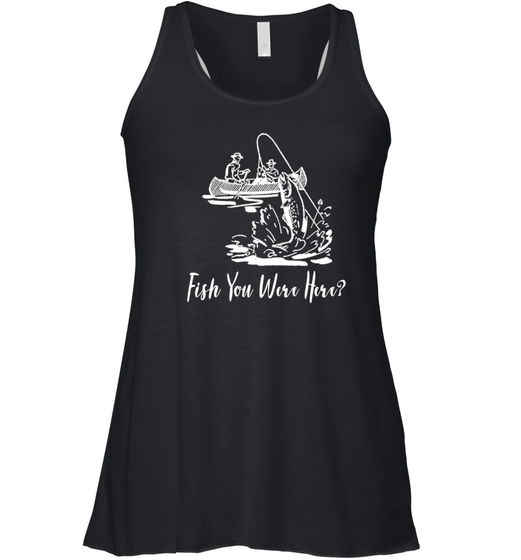 Fish You Were Here Vintage Fishing Kayak Women's Flowy Tank Top
