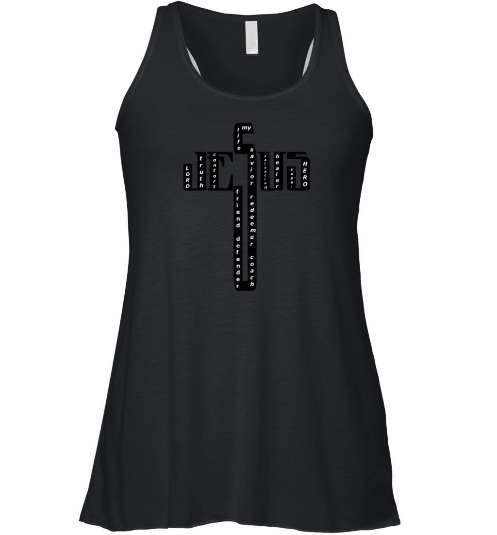 jesus cross with proclamations on it Women's Flowy Tank Top