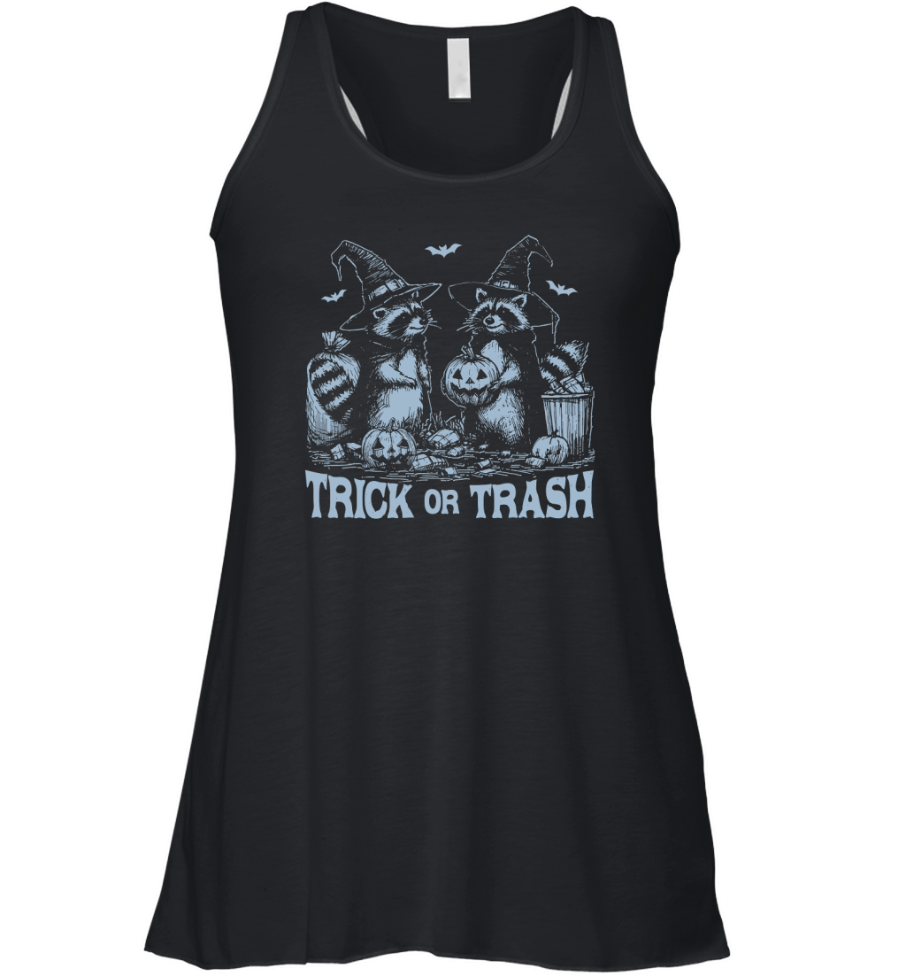 Trick Or Trash Halloween D Grey Women's Flowy Tank Top