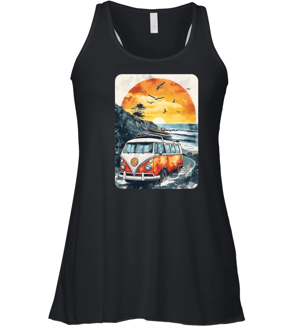 Vintage Van Summer Road Trip Women's Flowy Tank Top