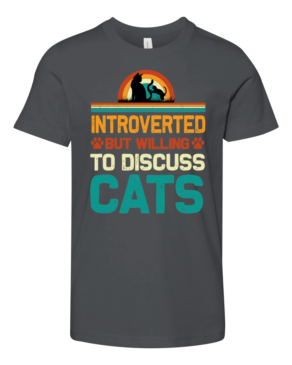 Introverted But Willing To Discuss Cats Youth Unisex Jersey Tee