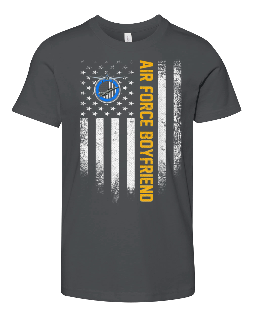 Vintage USA American Flag Proud Air Force Veteran Youth Unisex Jersey Tee