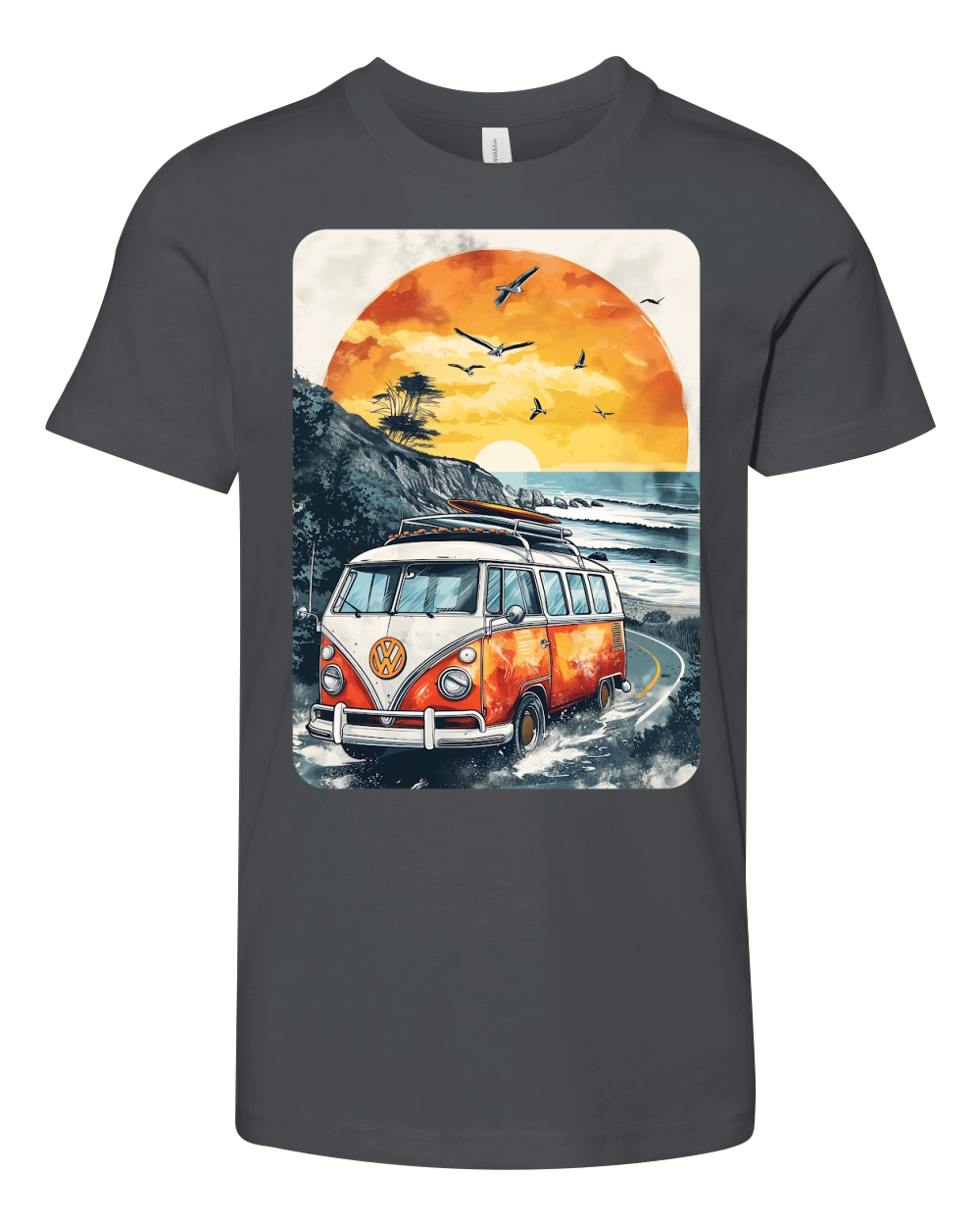 Vintage Van Summer Road Trip Youth Unisex Jersey Tee