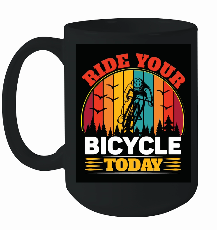ride your bicycle today  camping Ceramic Mug