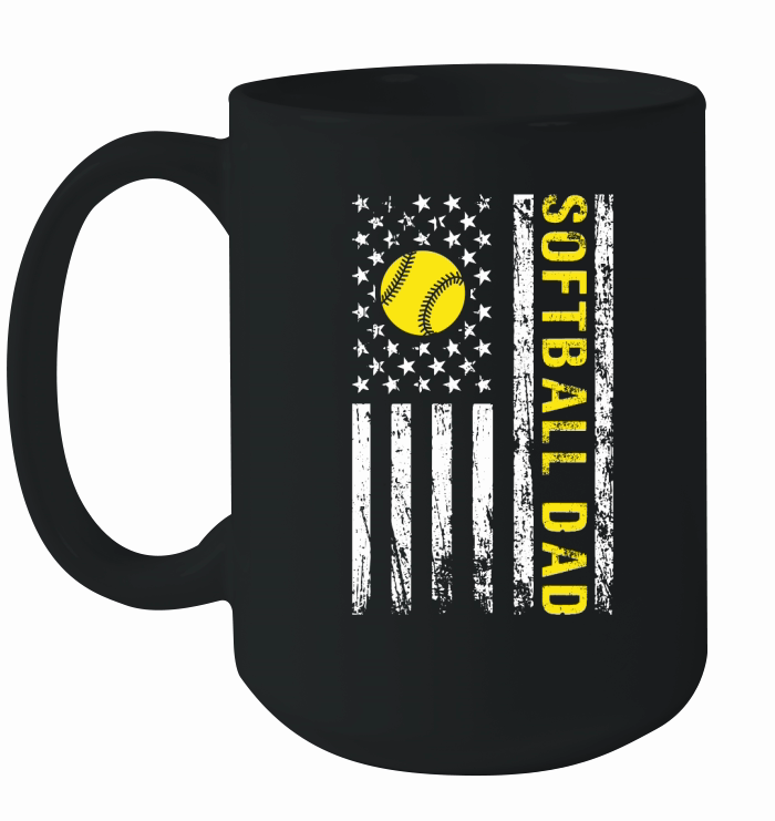 USA Flag Softball 1 Ceramic Mug