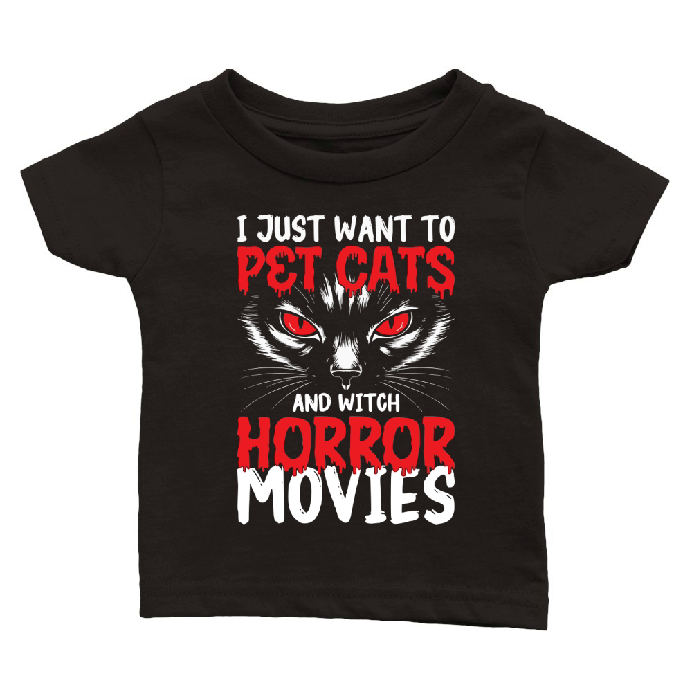 i just want to pet cats and witch horror movies Classic Baby Crewneck T-shirt