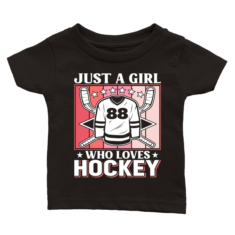 Just a Girl who Loves Hockey Classic Baby Crewneck T-shirt