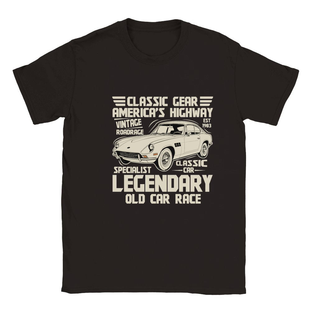 Classic Gear Americas Highway vintage roadrace car Classic Kids Crewneck T-shirt