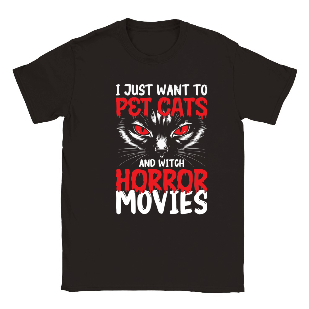 i just want to pet cats and witch horror movies Classic Kids Crewneck T-shirt