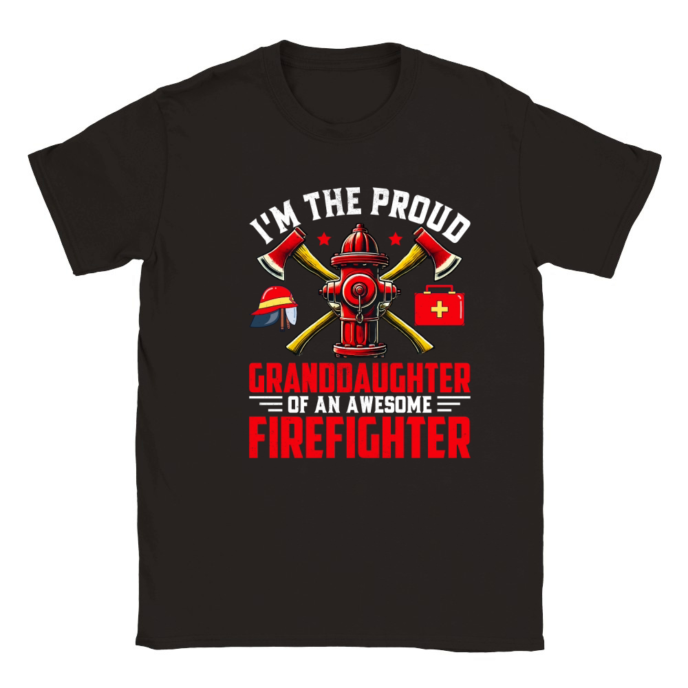 Im the proud granddaughter of an awesome firefighter Classic Kids Crewneck T-shirt