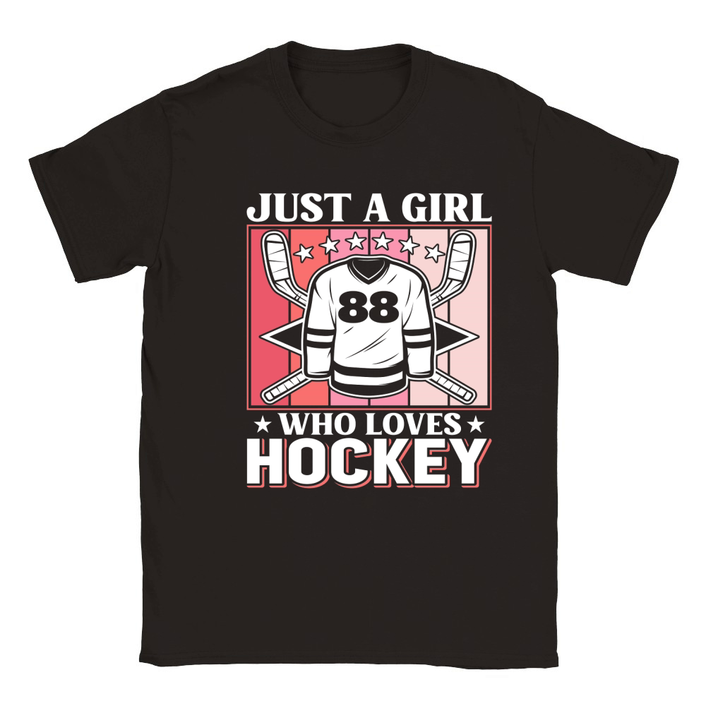 Just a Girl who Loves Hockey Classic Kids Crewneck T-shirt