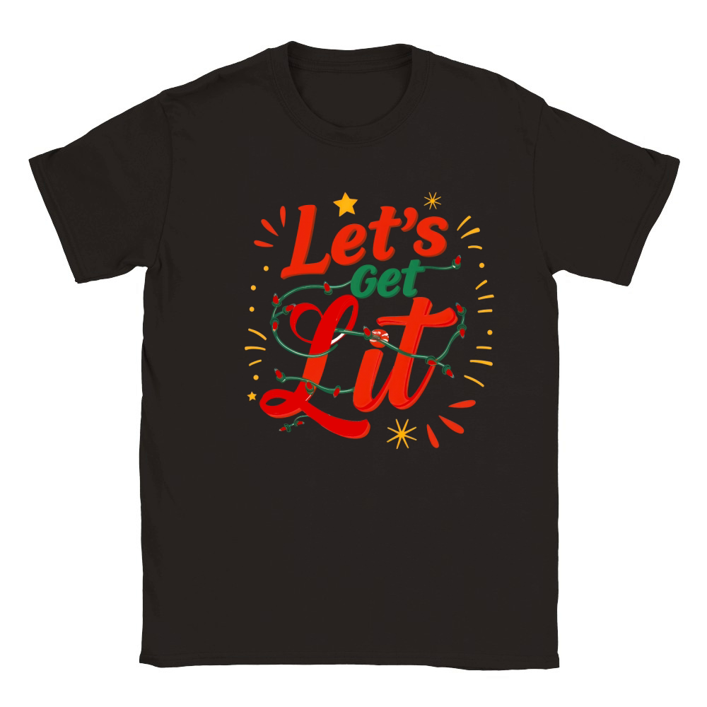 Les Get lit Christmas Classic Kids Crewneck T-shirt