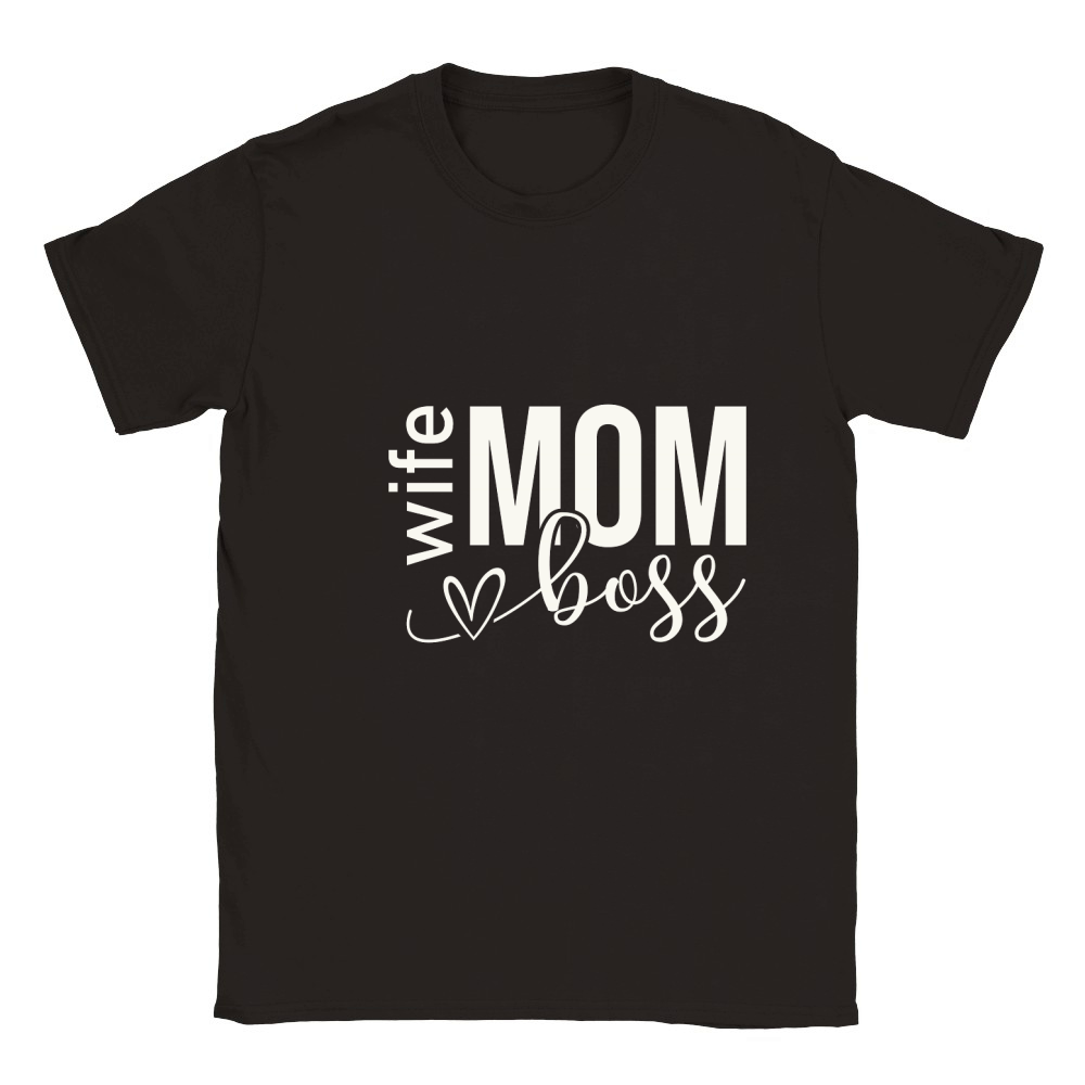 Wife Mom Boss Classic Kids Crewneck T-shirt