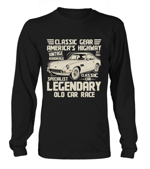 Classic Gear Americas Highway vintage roadrace car Long sleeved Unisex
