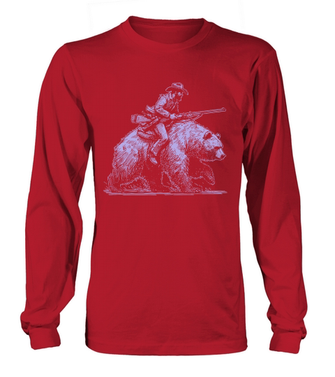 Cowboy Riding Bear D Violet Long sleeved Unisex