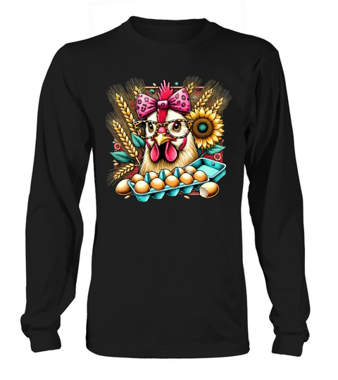 Crazy Chicken With Eggs Long sleeved Unisex