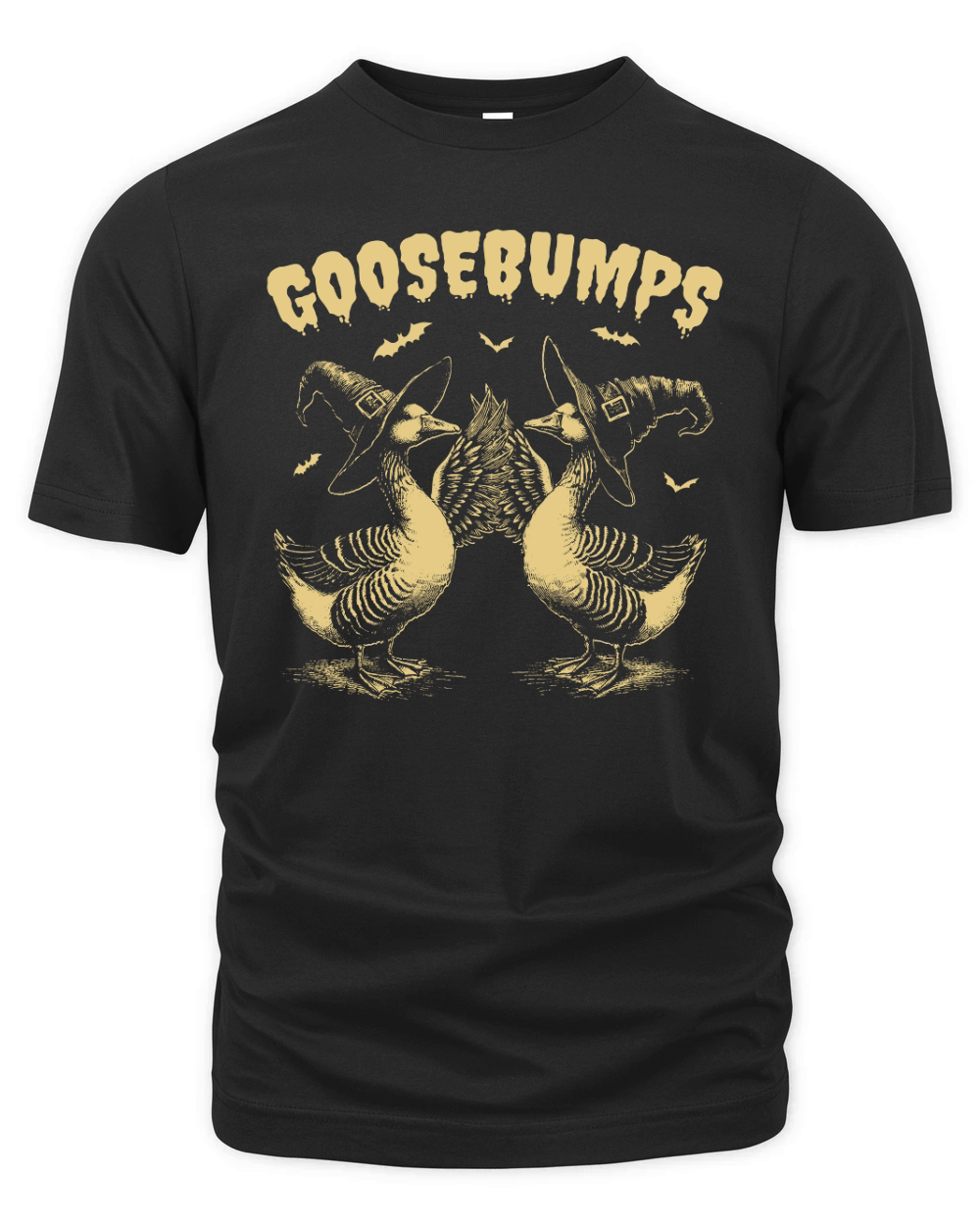 0502 Goosebumps Halloween Witch Goose D Yellow Organic Unisex T-shirt