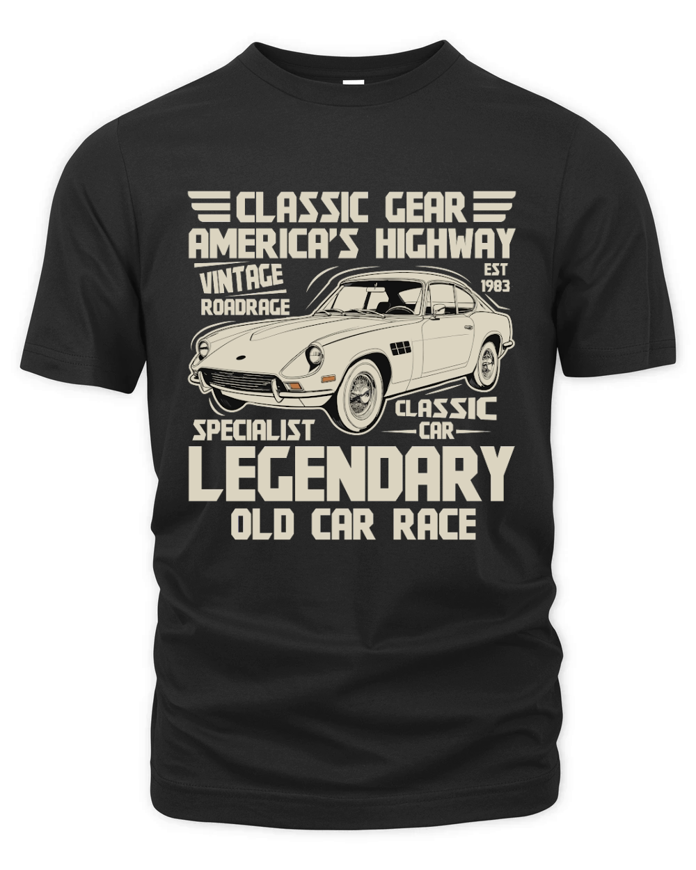Classic Gear Americas Highway vintage roadrace car Organic Unisex T-shirt