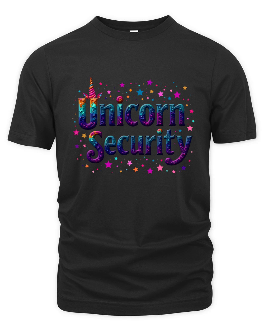 Cute Colorful Unicorn Security Organic Unisex T-shirt