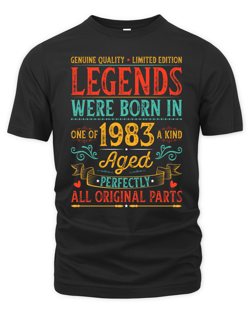 Legends Were Born in 1983 Birthday T Shirt Design (1) Organic Unisex T-shirt