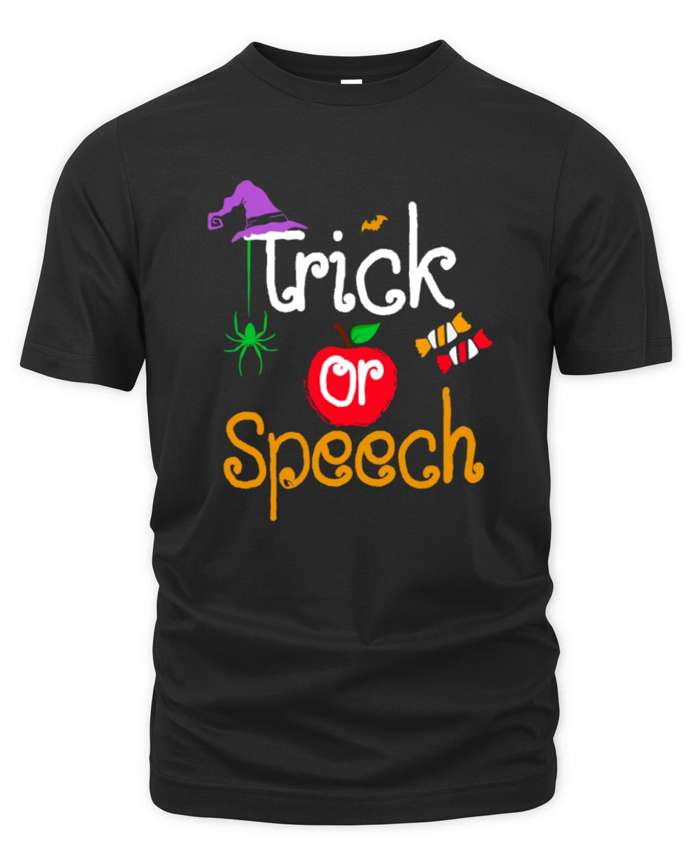 Tricks Or Speech Languages Teacher Halloween Organic Unisex T-shirt