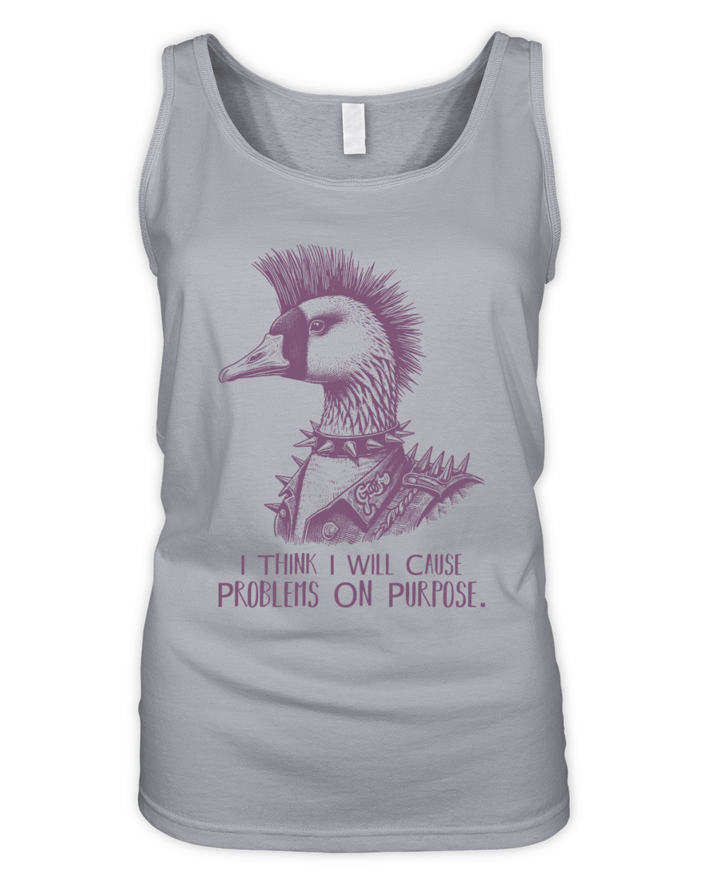 Goose Punk Problem On Purpose L Purple Organic Women's Tank Top