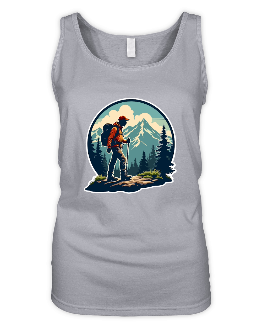 Mountain explorer hiking adventure Illus 12 Organic Women's Tank Top