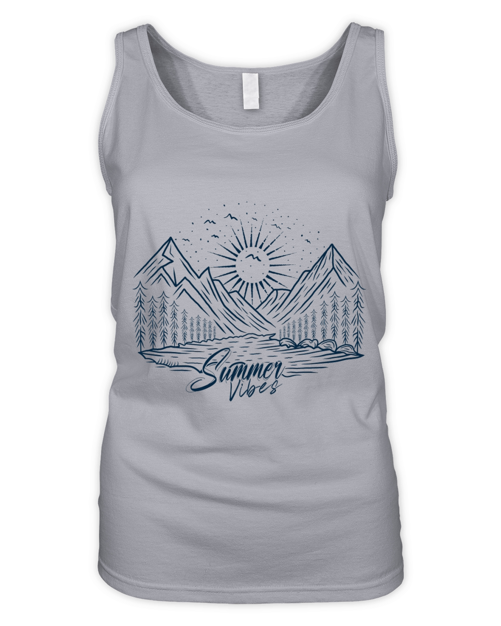 Summer vibes mountain lake outdoor Organic Women's Tank Top
