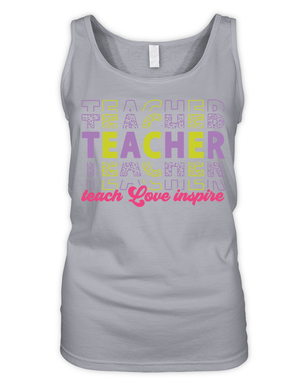 teacher teach love inspire color Organic Women's Tank Top