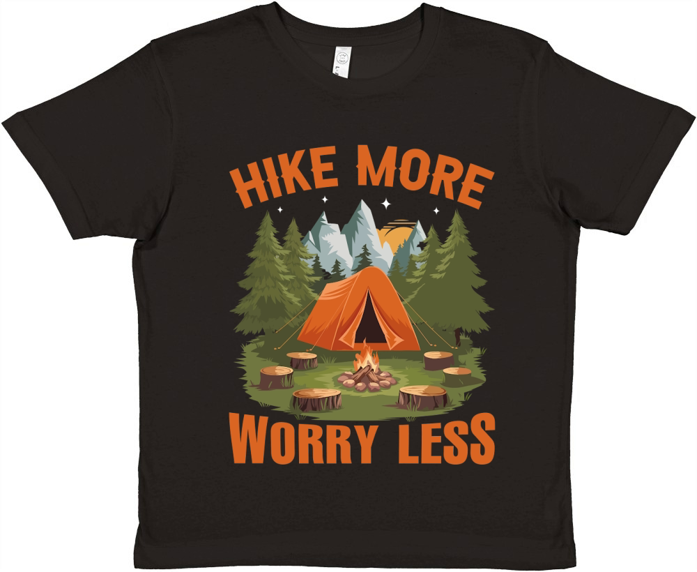 Hike more worry less 03 Premium Kids Crewneck T-shirt