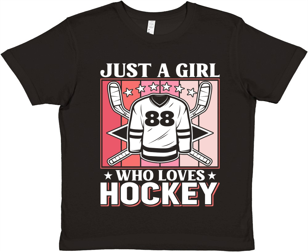 Just a Girl who Loves Hockey Premium Kids Crewneck T-shirt