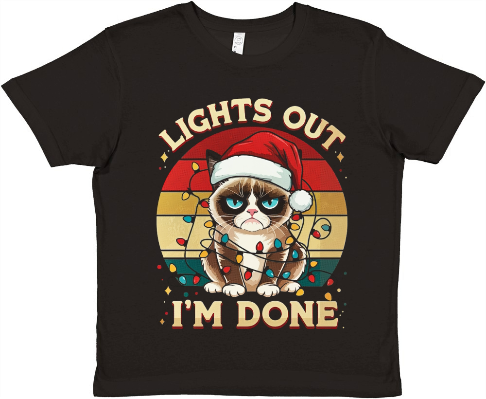 Lights out Im Done Grumpy 02 Premium Kids Crewneck T-shirt